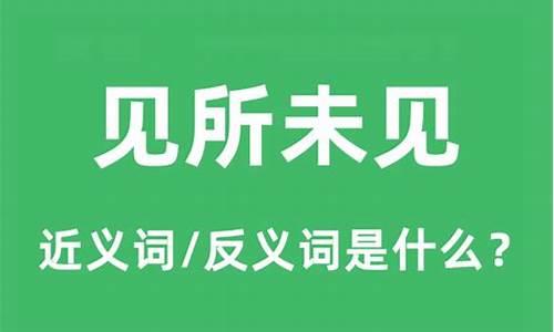 见所未见是什么意思_见所未见是什么意思解释